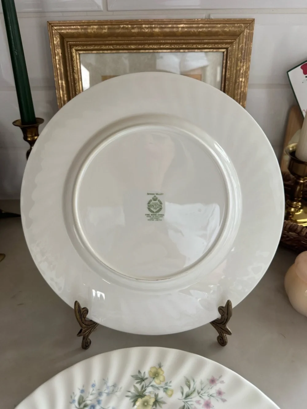 Vintage SPRING VALLEY by Minton Dinner Plates 10.75” Made in England Set of 2 - Picture 4 of 7